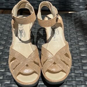 FLY LONDON leather wedge sandal